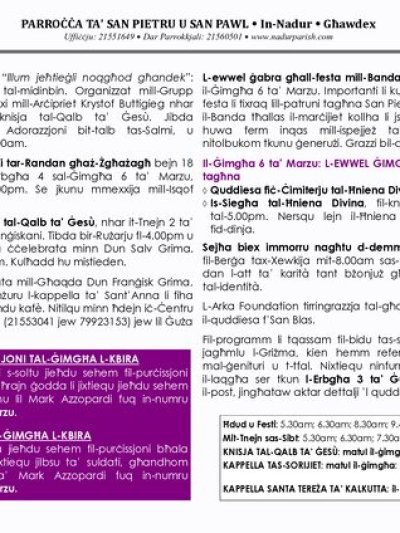 Cover of il-Bullettin, 1 March 2026