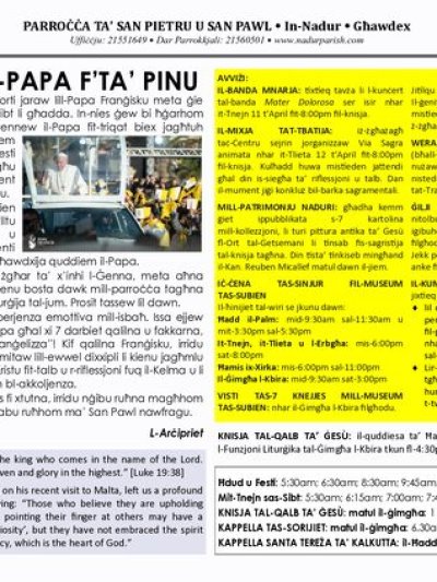 Cover of il-Bullettin, 10 April 2022