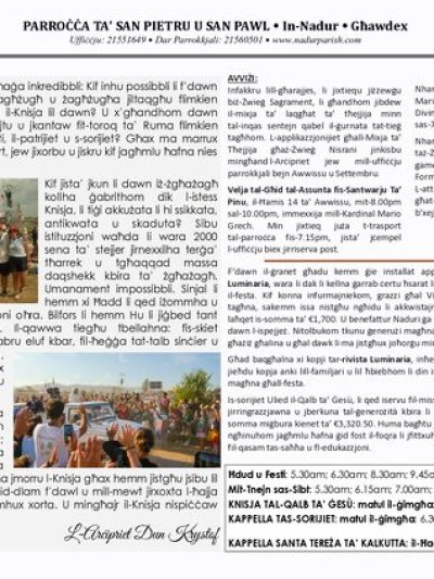 Cover of il-Bullettin, 10 August 2025