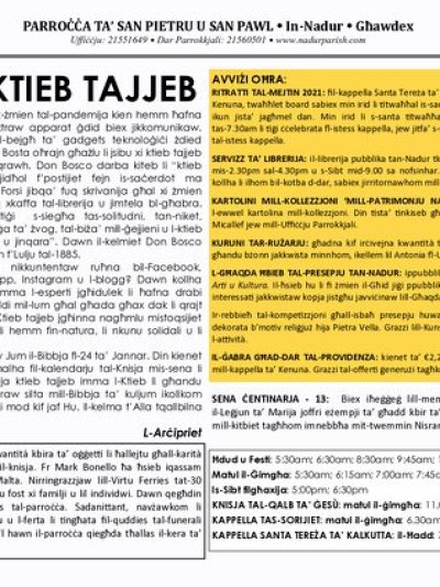 Cover of il-Bullettin, 10 January 2021