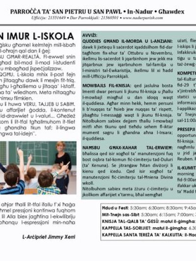Cover of il-Bullettin, 10 October 2021