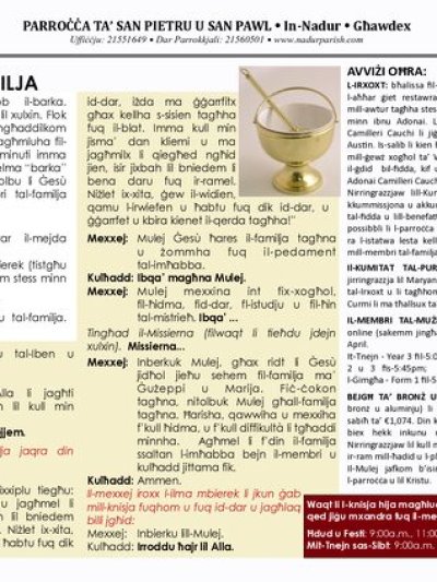Cover of il-Bullettin, 11 April 2021