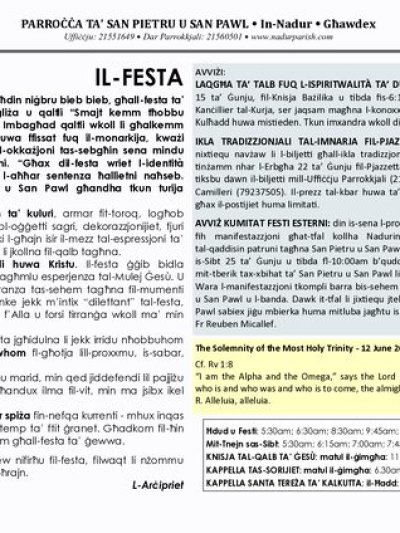 Cover of il-Bullettin, 12 June 2022