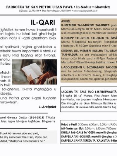Cover of il-Bullettin, 13 March 2022