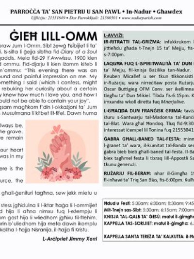 Cover of il-Bullettin, 14 May 2023