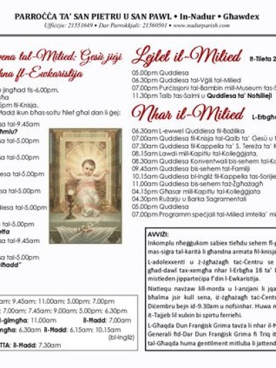 Cover of il-Bullettin, 15 December 2024