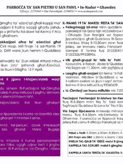 Cover of il-Bullettin, 15 March 2026