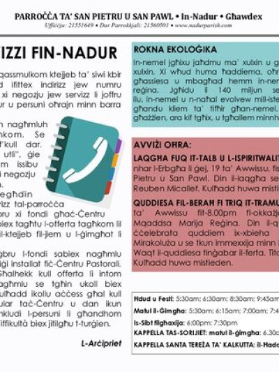Cover of il-Bullettin, 16 August 2020