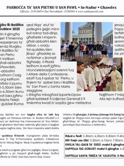 Cover of il-Bullettin, 17 August 2025
