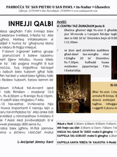 Cover of il-Bullettin, 17 December 2023