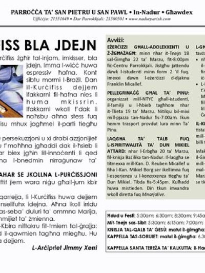 Cover of il-Bullettin, 17 March 2024