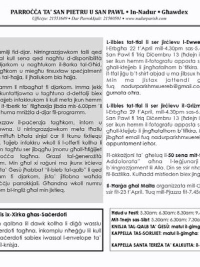 Cover of il-Bullettin, 19 April 2026