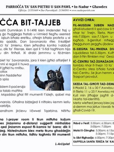Cover of il-Bullettin, 2 August 2020