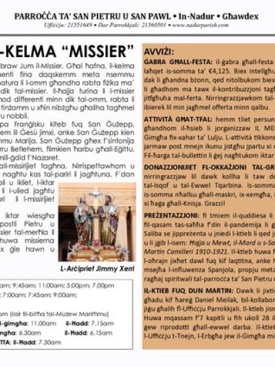 Cover of il-Bullettin, 20 June 2021