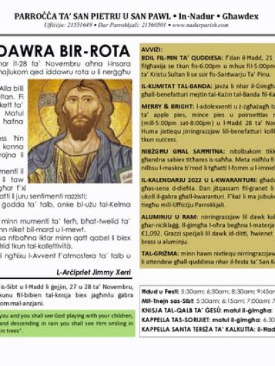 Cover of il-Bullettin, 21 November 2021