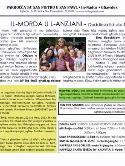 Cover of il-Bullettin, 22 August 2021