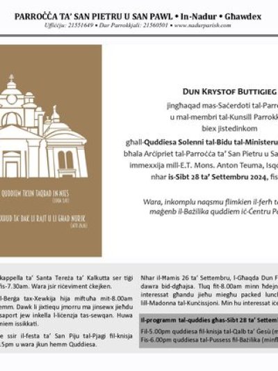 Cover of il-Bullettin, 22 September 2024