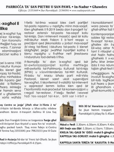 Cover of il-Bullettin, 24 August 2025