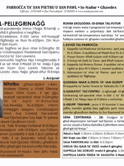 Cover of il-Bullettin, 25 April 2021