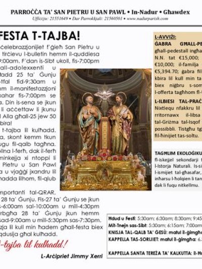 Cover of il-Bullettin, 25 June 2023