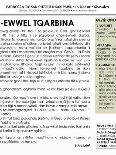 Cover of il-Bullettin, 26 July 2020