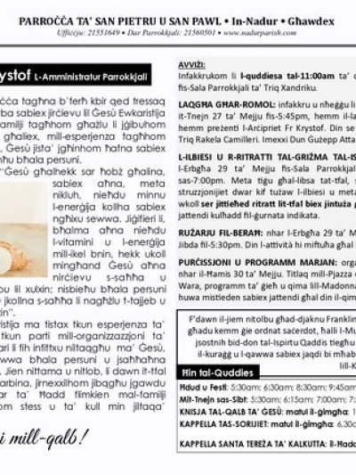 Cover of il-Bullettin, 26 May 2024