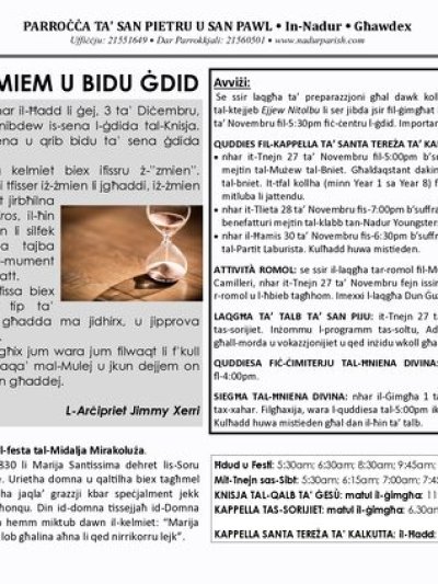 Cover of il-Bullettin, 26 November 2023