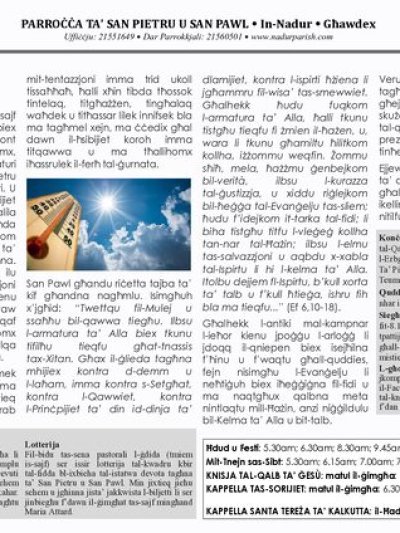 Cover of il-Bullettin, 27 July 2025