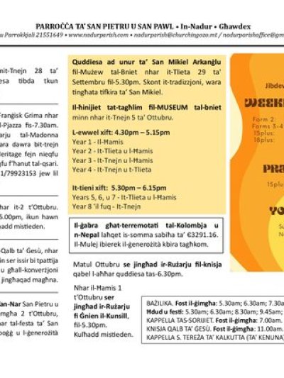 Cover of il-Bullettin, 27 September 2026