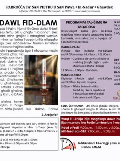 Cover of il-Bullettin, 28 March 2021