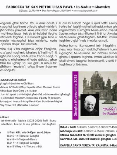 Cover of il-Bullettin, 3 August 2025