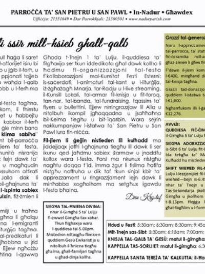 Cover of il-Bullettin, 30 June 2024