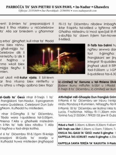 Cover of il-Bullettin, 30 November 2025