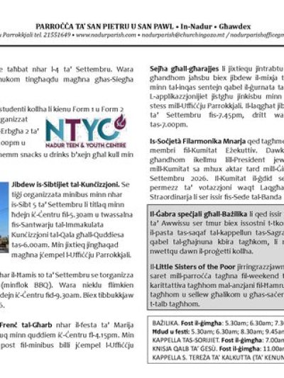 Cover of il-Bullettin, 30 August 2026