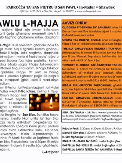 Cover of il-Bullettin, 31 January 2021