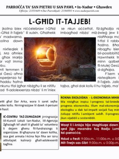 Cover of il-Bullettin, 4 April 2021