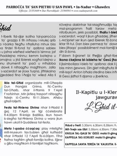 Cover of il-Bullettin, 5 April 2026