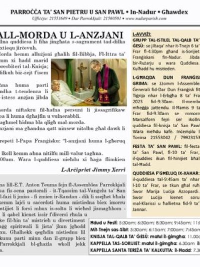 Cover of il-Bullettin, 5 February 2023