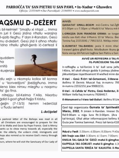 Cover of il-Bullettin, 6 March 2022