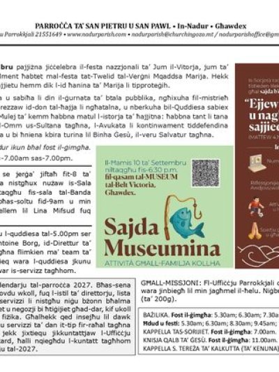 Cover of il-Bullettin, 6 September 2026