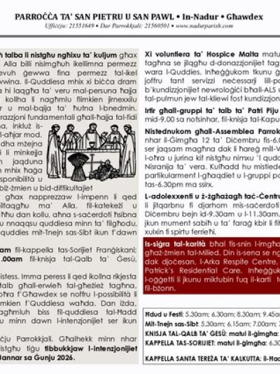Cover of il-Bullettin, 7 December 2025
