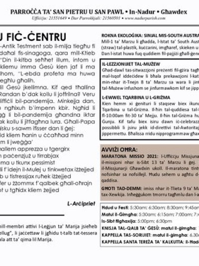 Cover of il-Bullettin, 7 March 2021