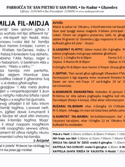 Cover of il-Bullettin, 9 October 2022