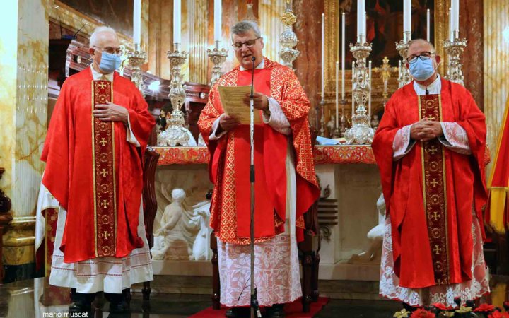 Solemn mass led by Mons Jimmy Xerri & procession of St Coronato 2020