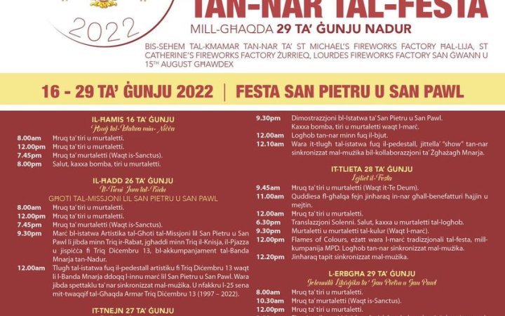 Mnarja 2022 Programme